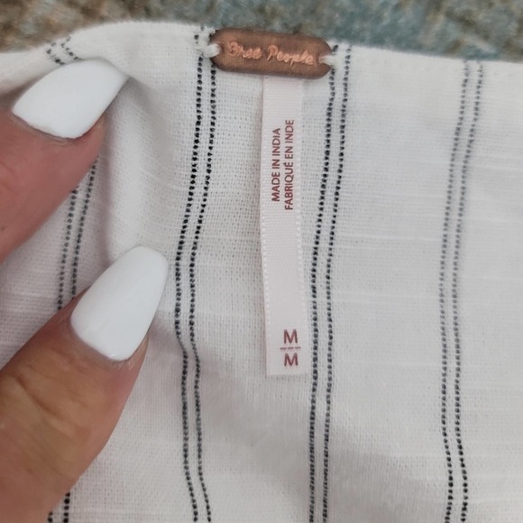 FREE PEOPLE DIANA STRIPED WRAP MIDI  SLEEVELESS PATCH POCKETS WOMENS SIZE MEDIUM - Picture 5 of 12